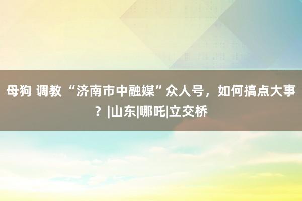 母狗 调教 “济南市中融媒”众人号，如何搞点大事？|山东|哪吒|立交桥