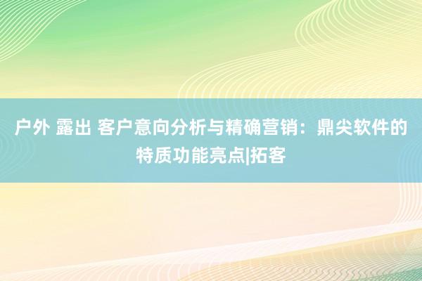 户外 露出 客户意向分析与精确营销：鼎尖软件的特质功能亮点|拓客