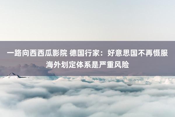 一路向西西瓜影院 德国行家：好意思国不再慑服海外划定体系是严重风险