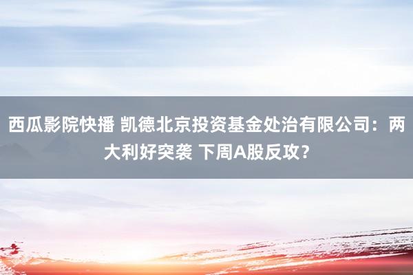 西瓜影院快播 凯德北京投资基金处治有限公司：两大利好突袭 下周A股反攻？
