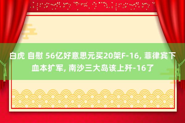 白虎 自慰 56亿好意思元买20架F-16， 菲律宾下血本扩军， 南沙三大岛该上歼-16了