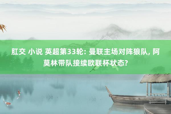 肛交 小说 英超第33轮: 曼联主场对阵狼队， 阿莫林带队接续欧联杯状态?