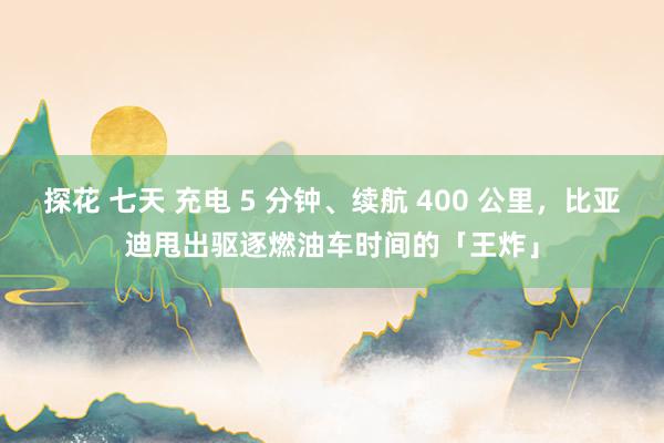 探花 七天 充电 5 分钟、续航 400 公里，比亚迪甩出驱逐燃油车时间的「王炸」